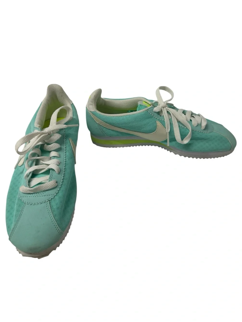 Nike Cortez Athletic Sneakers Mint Green Tiffany Blue Fabric Women’s Size 8